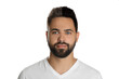 © New Africa - Handsome young man before and after hair dyeing on white background