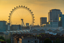 View Of The London Eye And Rooftop Of Waterloo Station, Waterloo, London