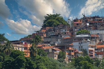 Wall Mural - Rio de Janeiro downtown and favela