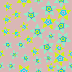 Flower and leave patterns, design vector, The pastel leaf and flower patterns are arranged as a background that can be coordinated in any direction. Use it as a colorful clothing pat