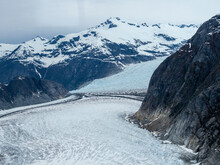 Aerial View Of The Leconte Glacier, Flowing From The Stikine Ice Field Near Petersburg, Southeast Alaska