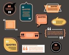 Quote Bubble Boxes, Chat Messages And Comment Note Quotes, Vector Icons. Text Or Speech Quote Bubble Frames For Talk Or Dialog Banners, Quotations With Comma Borders And Remark Citation Boxes