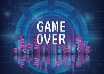 Wall Mural - game objects on blue background