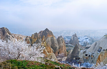 Sticker - The winter scene in Cappadocia, Turkey