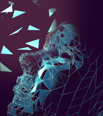 Wall Mural - fondo abstracto de tecnología y ciencia.ilustración 3d. análisis de datos empresariales e inteligenc
