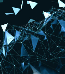 Wall Mural - fondo abstracto de tecnología y ciencia..análisis de datos empresariales y red mundial y telecomunic