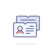 © Oleksandr - Business card icon in filled outline style.