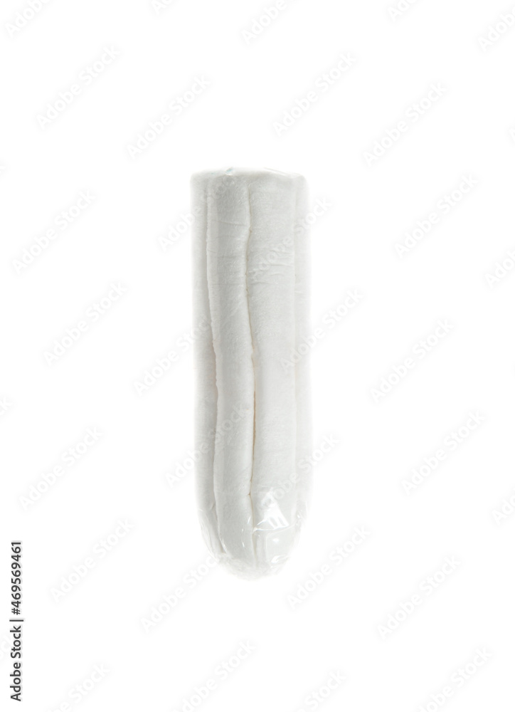Menstrual tampon on white background