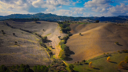 Wall Mural - Italy from above - beautiful rural landscapes and amazing nature - travel photography