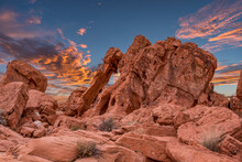 The Elephant Rock, A Scenic Formation In The Valley Of Fire State Park, Nevada