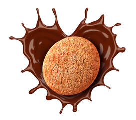 Wall Mural - Cookies with chocolate filling. 3d illustration