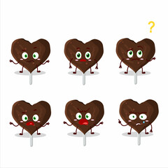 Poster - Cartoon character of love cookies chocolate candy with what expression