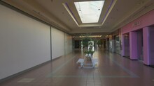 This Panning Video Shows An Abandoned And Eerie Empty Shopping Mall Interior.