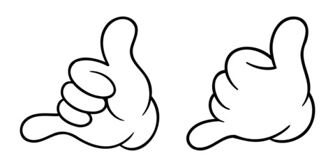 Cartoon Hang Loose Hands Illustration