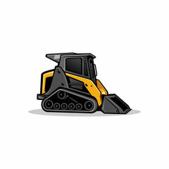 Sticker - skid steer loader - construction equipment vector isolated