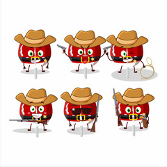 Sticker - Cool cowboy red candy cookies christmas cartoon character with a cute hat