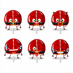 Poster - Cartoon character of red candy cookies christmas with smile expression