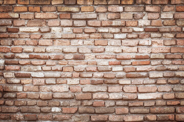 Wall Mural - Old weathered  brick wall texture background