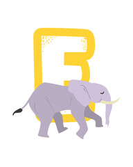 Poster - letter E and elephant