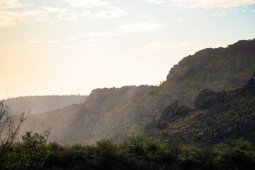 Wall Mural - sunset in the mountains