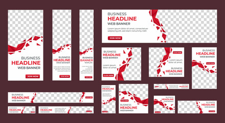 design of vector white banners of standard sizes with a place for a photo. vertical and horizontal w