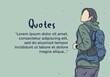 © Adipra - Quotes of woman with backpack illustration