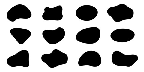 Wall Mural - blob shape organic, vector illustration set. collection from abstract forms for design and paint. li
