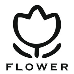 Wall Mural - Flower logo for florist, wedding organizer, or web profile. Vector illustration isolated on white background.