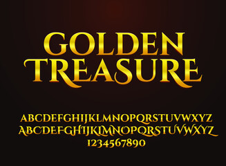 Wall Mural - fantasy luxury golden treasure text effect