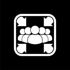 Sticker - Emergency assembly point icon isolated on dark background