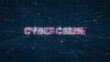 Cyber crime title on a digital binary code network and data background