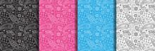 Paisley Seamless Patterns Set For Textile Prints