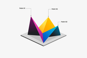 Vector Pyramid Infographic business infographic with 3 charts. Template can be edited, recoloured, editable. Web design. EPS Vector