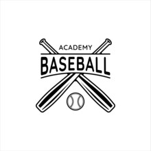 Baseball Logo Vintage Vector Illustration Template Icon Graphic Design. Ball And Bat Retro Symbol Sport Silhouette For Professional Club And Academy