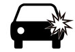 © Gabrieuskal - Icono negro de un coche sufriendo un accidente.
