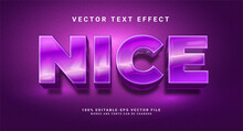 Nice Elegant 3D Text Effect. Editable Text Style Effect With Purple Color Theme.