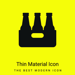 Wall Mural - Beer minimal bright yellow material icon