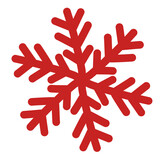 Fototapeta Mapy - Red winter snowflake decor element vector illustration