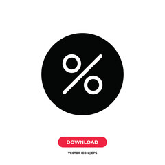 Poster - Percentage icon vector. Percent sign