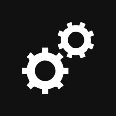 Sticker - Cogwheel gear mechanism setting icon on grey background