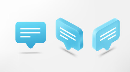 Poster - Speech balloons set in perspective. Vector 3d style illustration