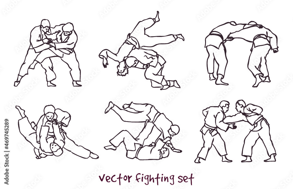 vector silhouette of a judo fighters Stock Vector | Adobe Stock