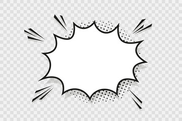 comic speech bubble. pop art balloon with halftone shadow. puff shape on transparent background. cha