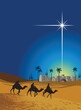 Bethlehem star and 3 wise men