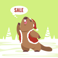 Marmot In Santa Costume Announces Discounts