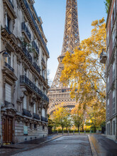 Eiffel Tower In Paris During Autumn Season