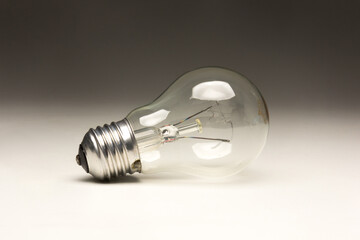 Wall Mural - Clear glass incandescent filament bulb, analog technology