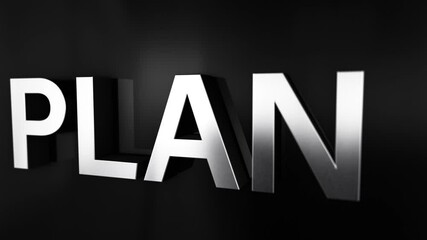 3D chrome text word flying of Project Management  Concept animation effect on black background.4K 3D animation of Project Management concept word flying word effect element 
