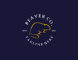 Lineart of beaver logo template. Minimalis beaver logo