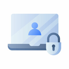 Wall Mural - laptop security user data protection single isolated icon with smooth style